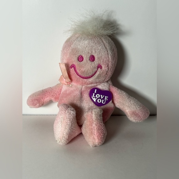 Dan Dee Smiley Face Giggle Plush Pink I Love You Heart Doll Laughing Vintage - Picture 1 of 7